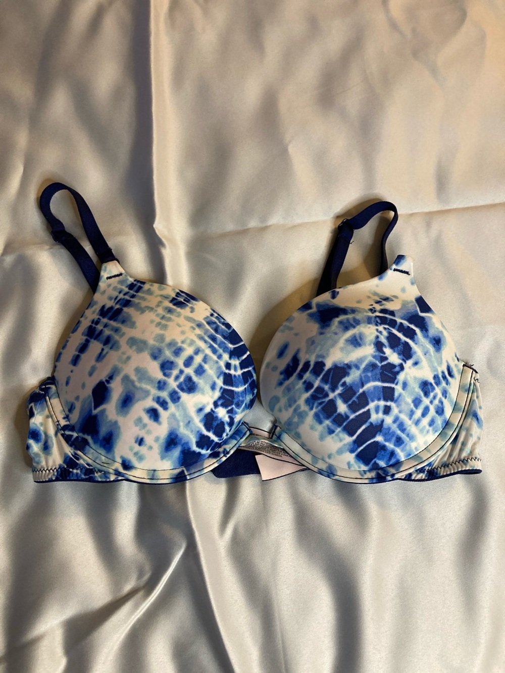 Victoria's Secret Blue Tie-Dye Underwire Bikini Top